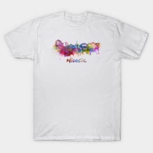 Nicosia skyline in watercolor T-Shirt